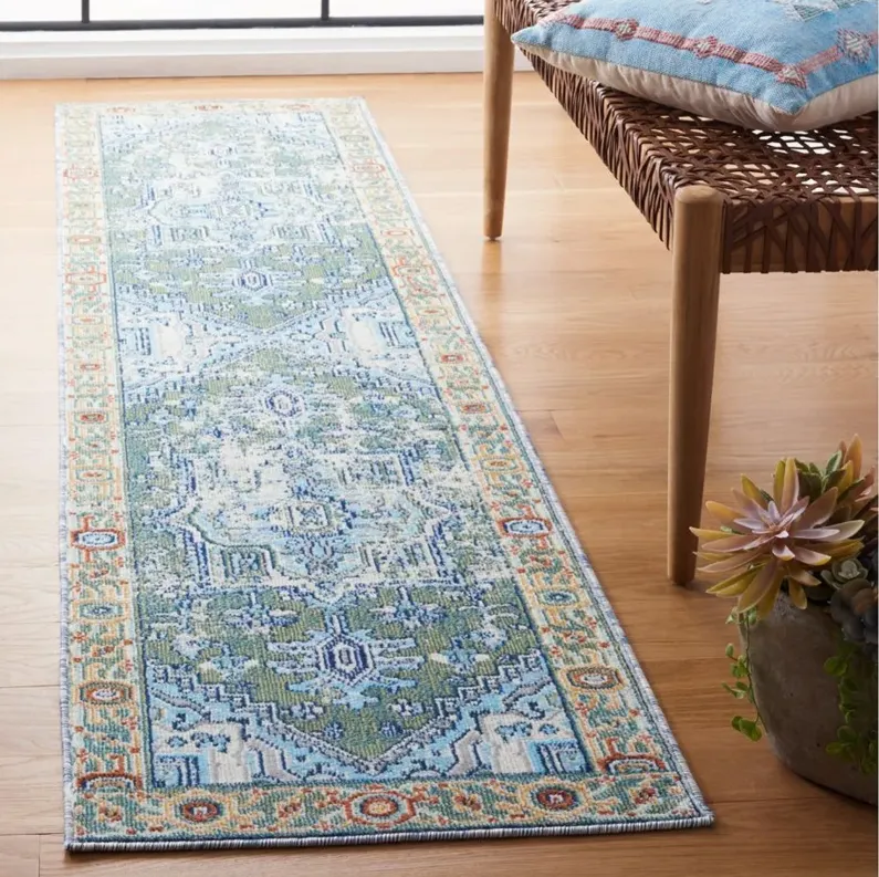 Aiko Area Rug in Green / Blue by Safavieh