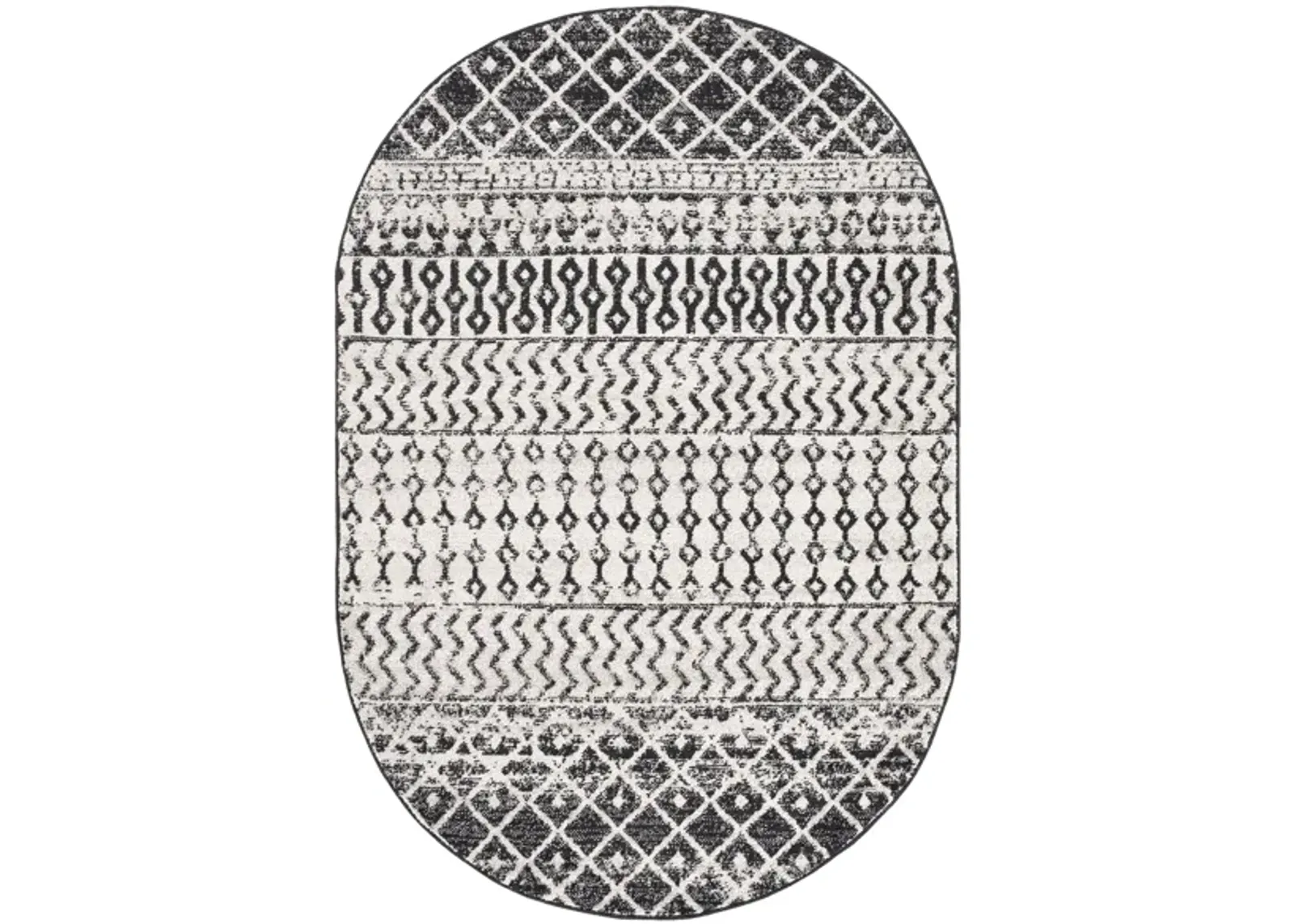 Elaziz Area Rug in Black, Light Gray, Medium Gray, White by Surya