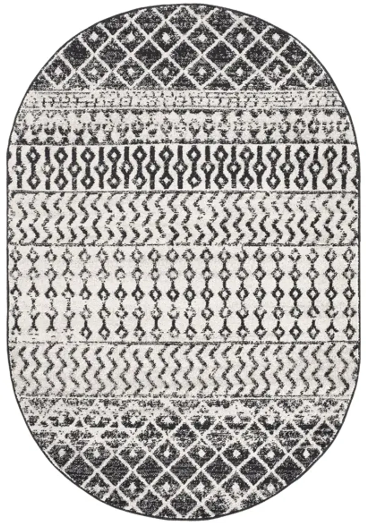 Elaziz Area Rug in Black, Light Gray, Medium Gray, White by Surya