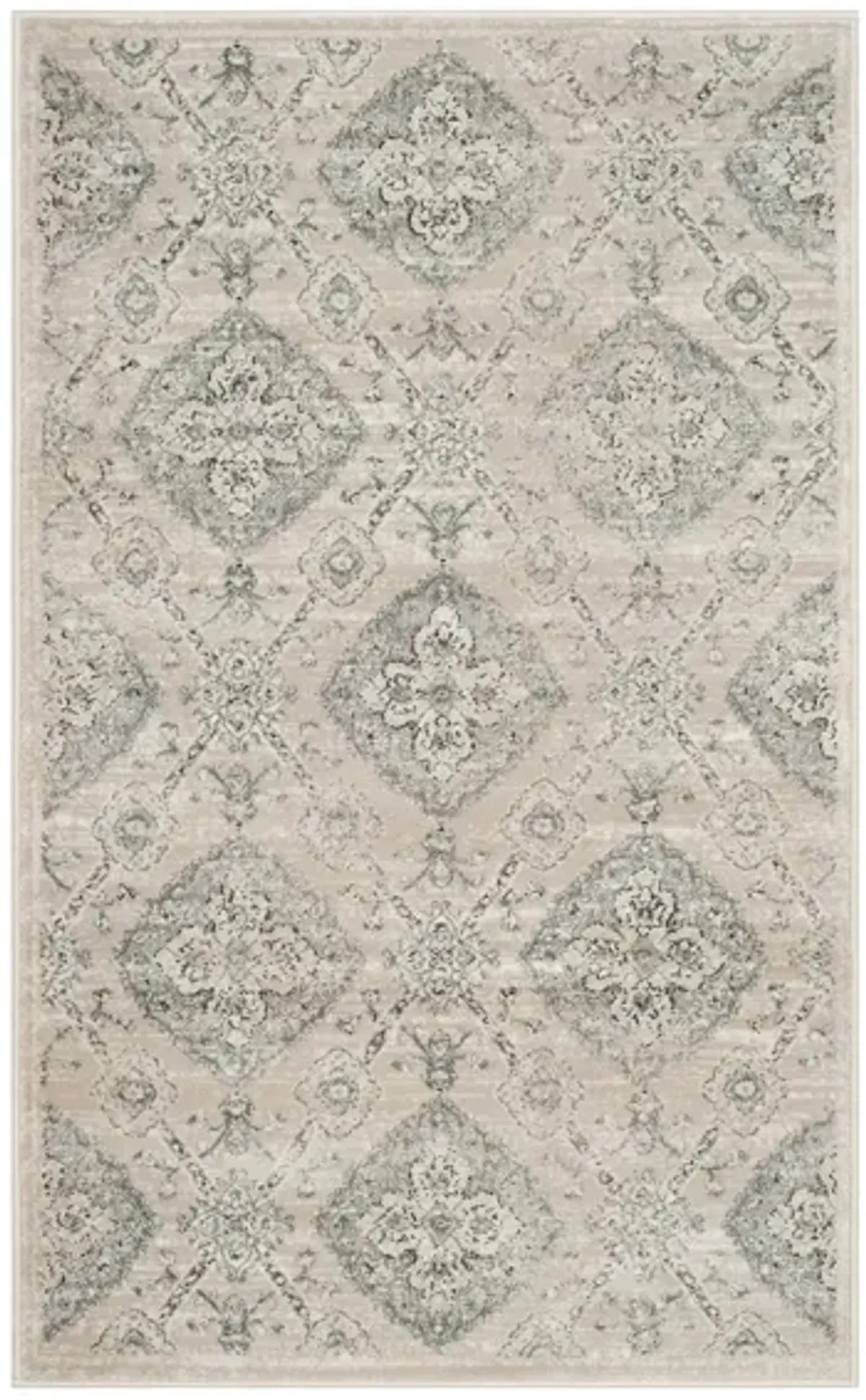 Carnegie Throw Rug in Taupe / Light Blue by Safavieh