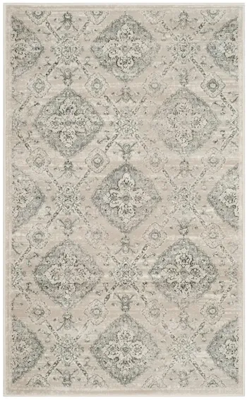 Carnegie Throw Rug in Taupe / Light Blue by Safavieh