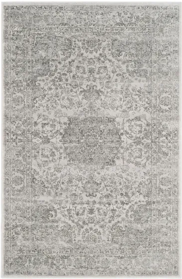 Carnegie Throw Rug in Cream / Dark Gray by Safavieh