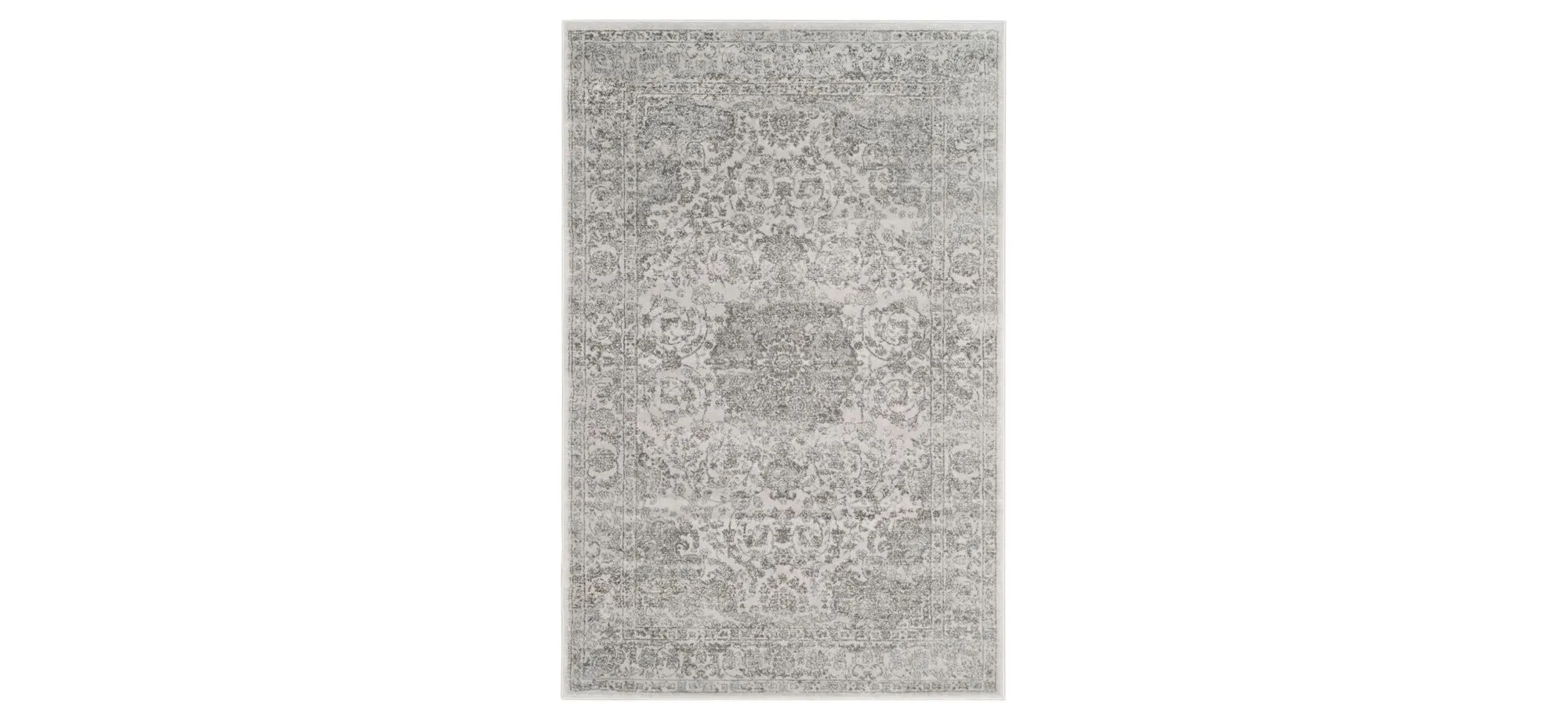 Carnegie Throw Rug in Cream / Dark Gray by Safavieh