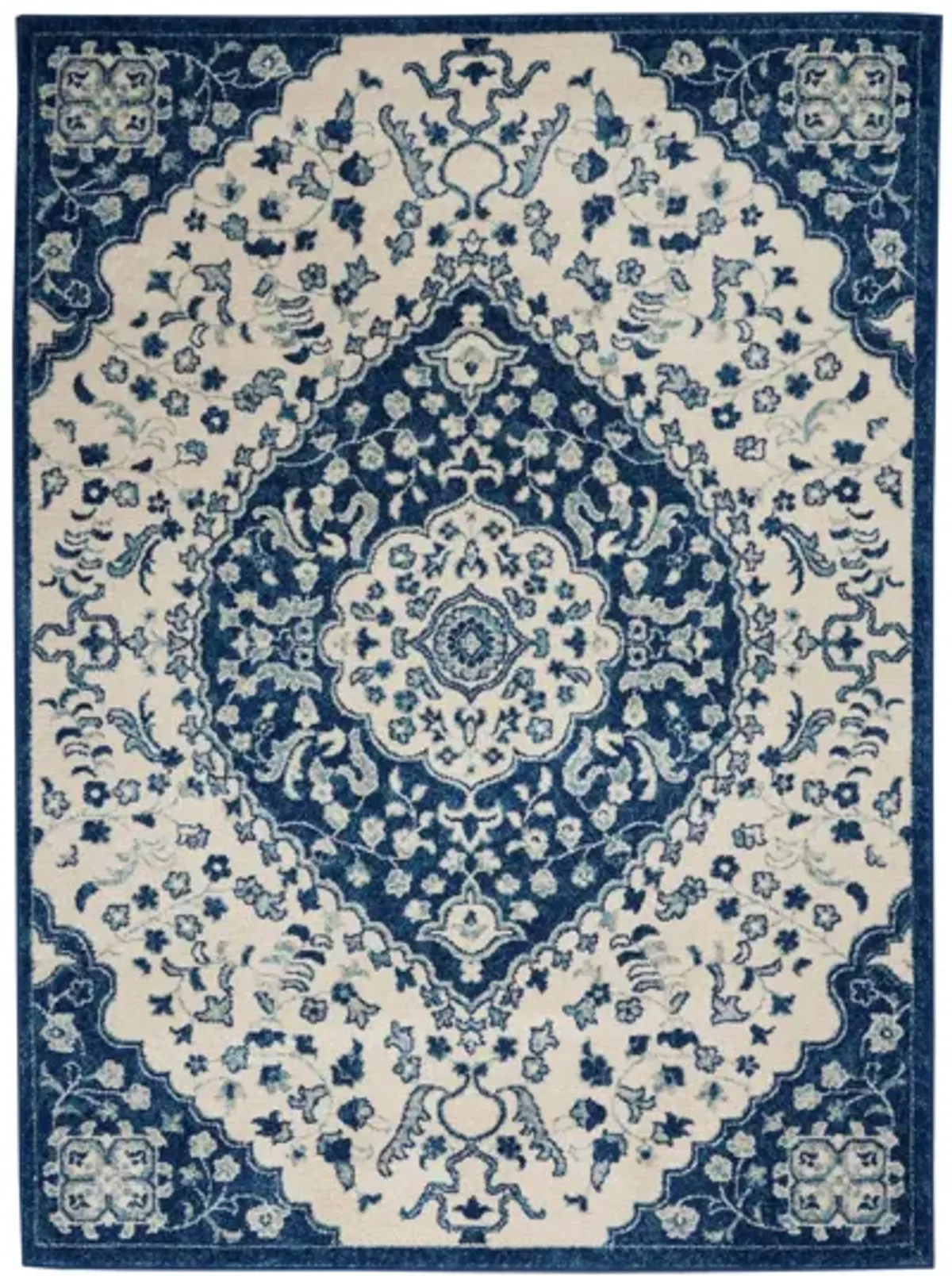 Cleopatra Area Rug in Ivory / Blue by Nourison