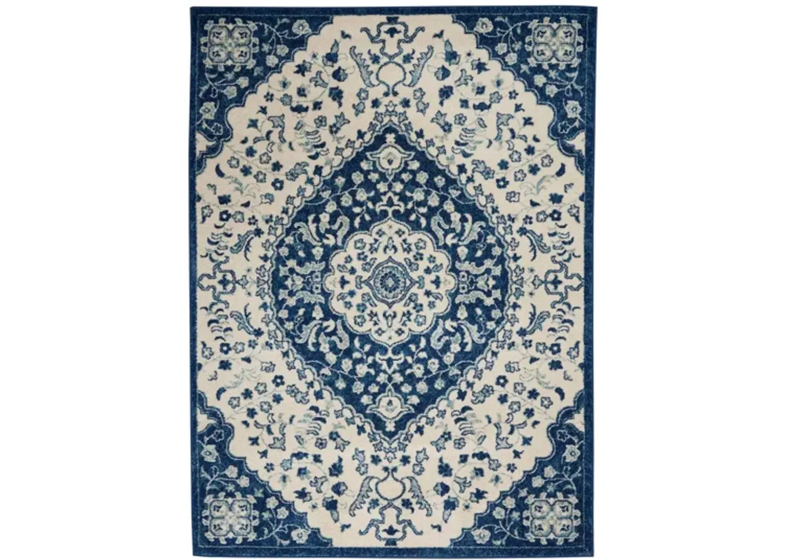 Cleopatra Area Rug in Ivory / Blue by Nourison