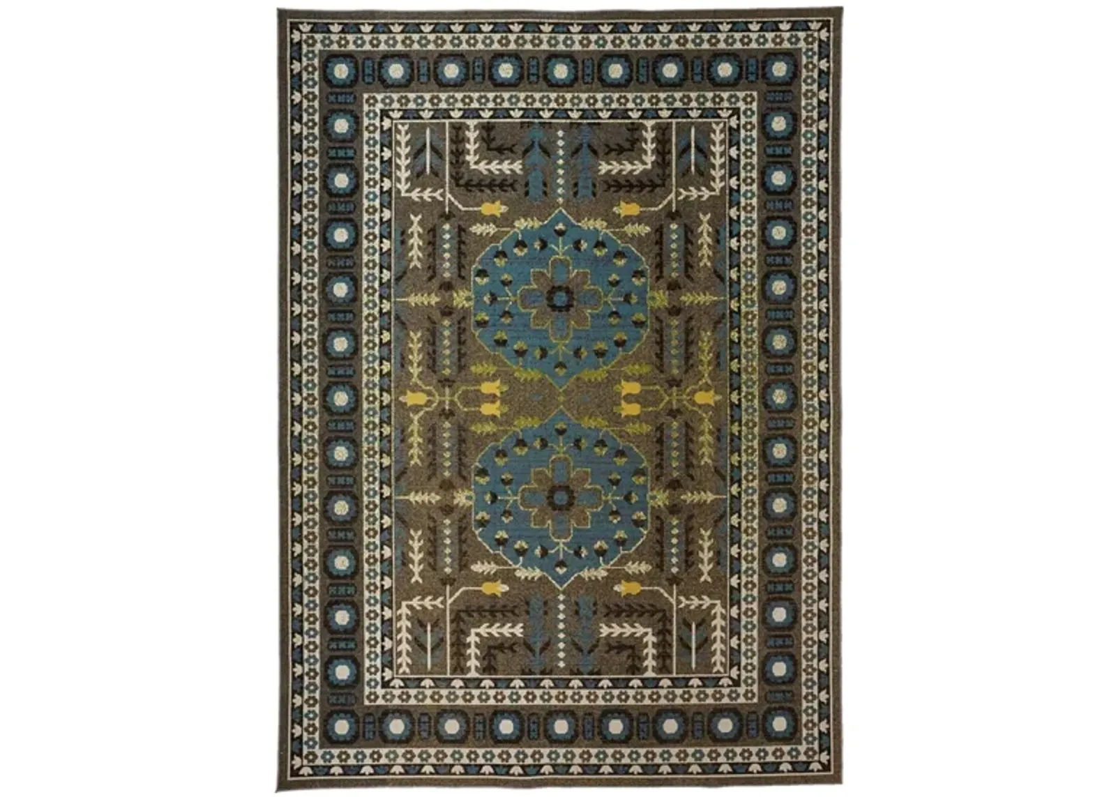 Foster Vintage Kilim Style Area Rug in Warm Dark Gray by Feizy