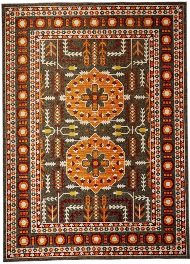 Foster Vintage Kilim Style Area Rug in Vermilion Orange by Feizy