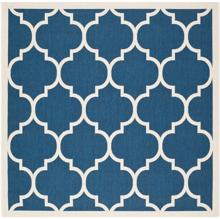 Courtyard Lattice Indoor/Outdoor Area Rug in Navy & Beige by Safavieh