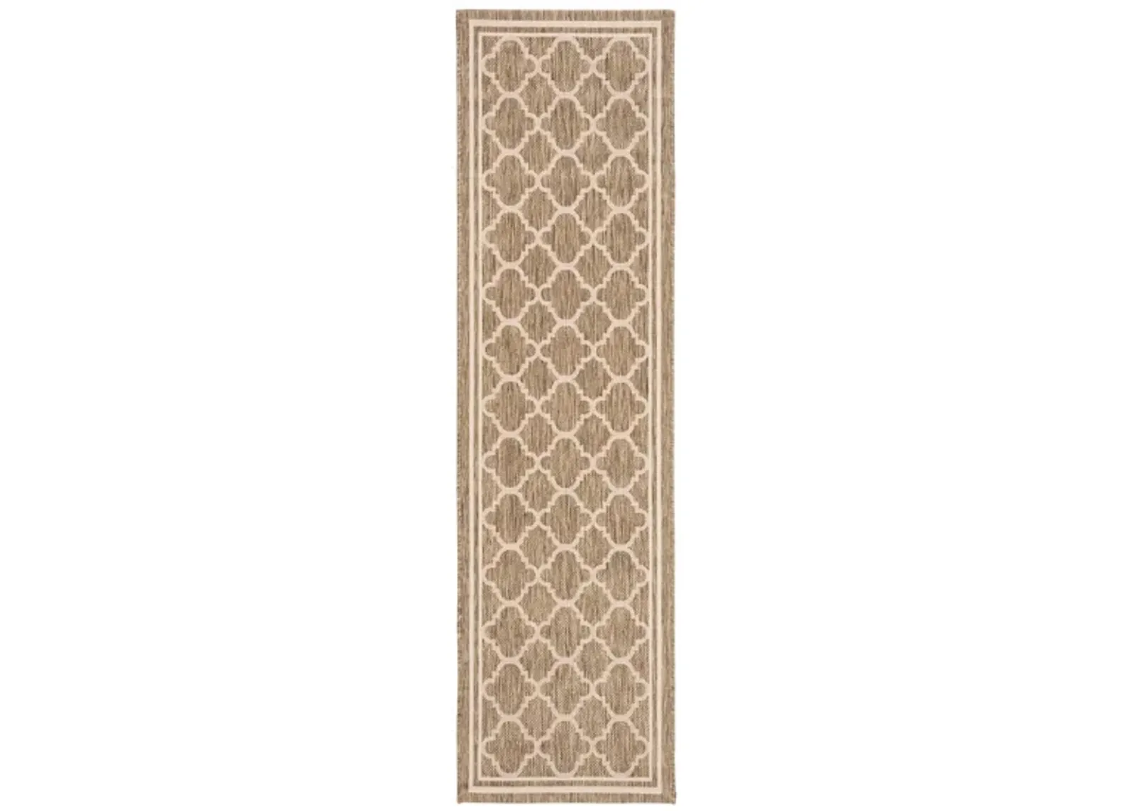 Courtyard Pathway Indoor/Outdoor Runner Rug in Brown & Bone by Safavieh