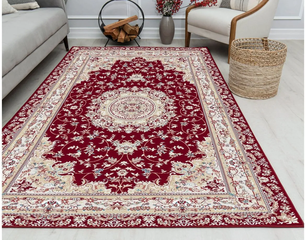 Centurion Medallion Burgundy Rug
