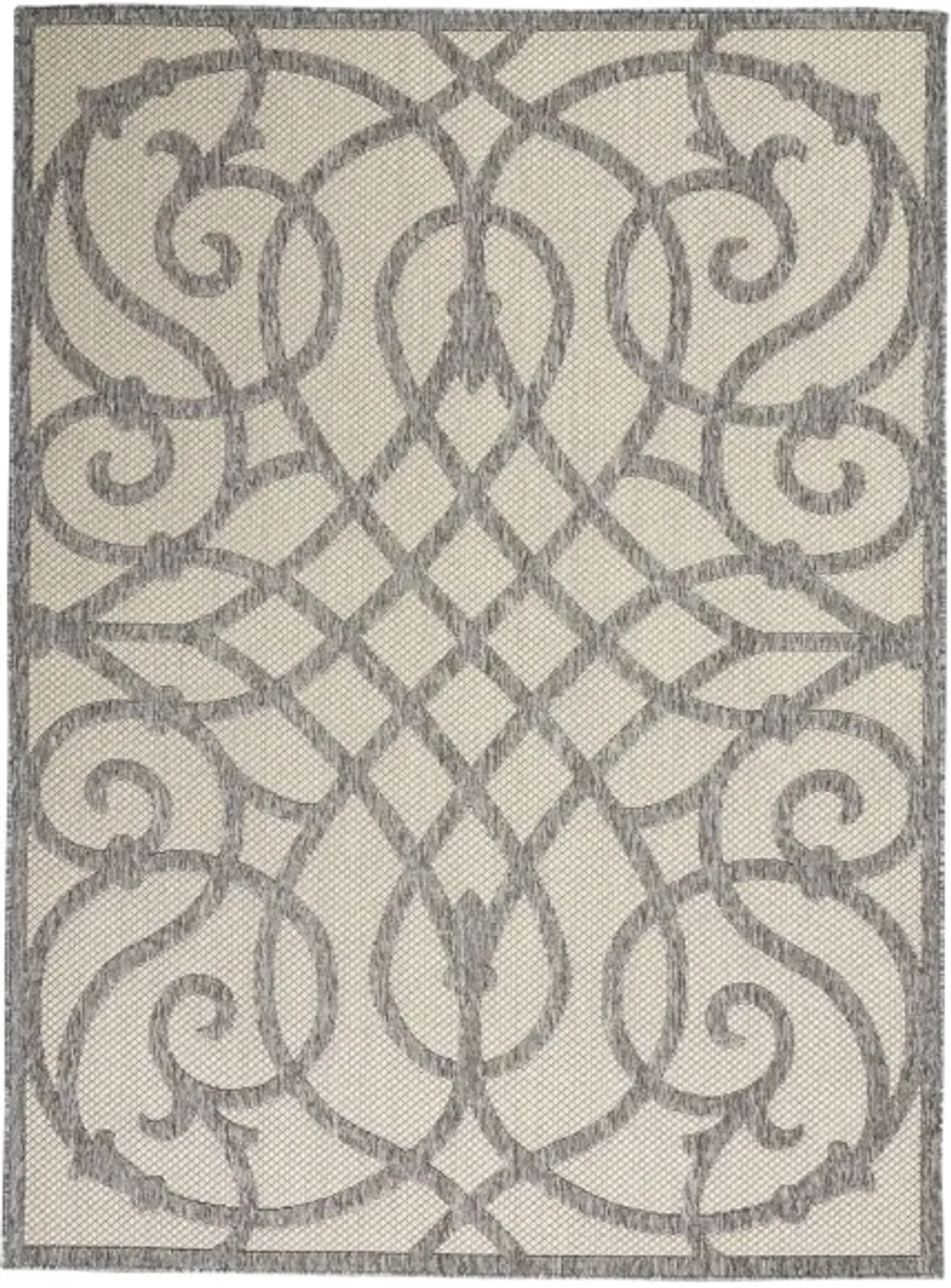 Cozumel Indoor/Outdoor Area Rug in Cream Grey by Nourison