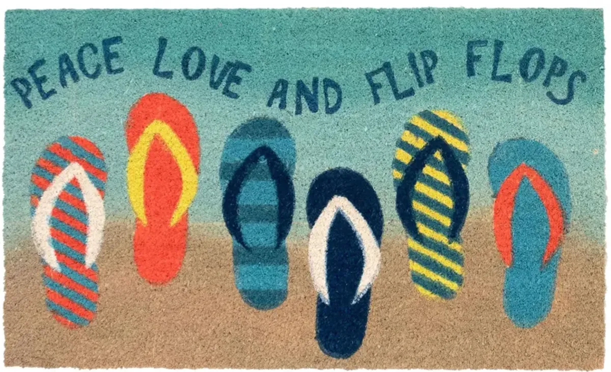 Liora Manne Natura Flip Flops Outdoor Mat in Blue by Trans-Ocean Import Co Inc