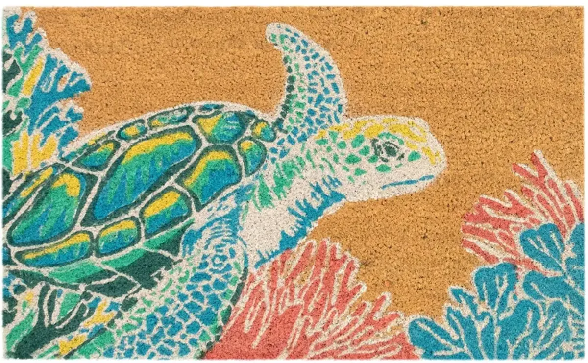 Liora Manne Natura Seaturtle Outdoor Mat in Natural by Trans-Ocean Import Co Inc