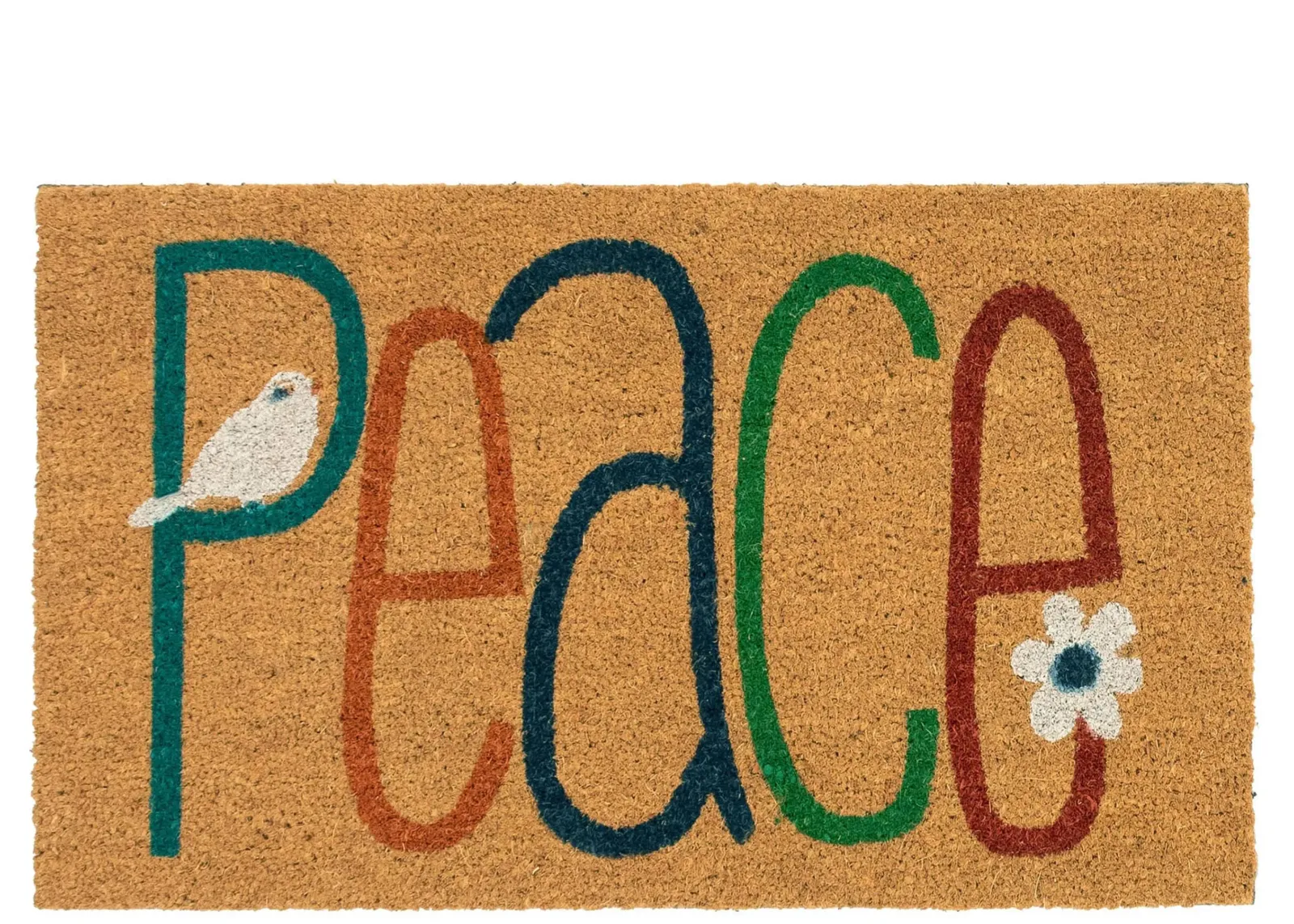 Liora Manne Natura Peace Outdoor Mat in Natural by Trans-Ocean Import Co Inc