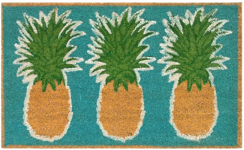 Liora Manne Natura Pineapples Outdoor Mat in Aqua by Trans-Ocean Import Co Inc