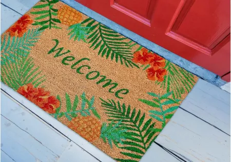 Liora Manne Natura Tropical Welcome Outdoor Mat in Natural by Trans-Ocean Import Co Inc
