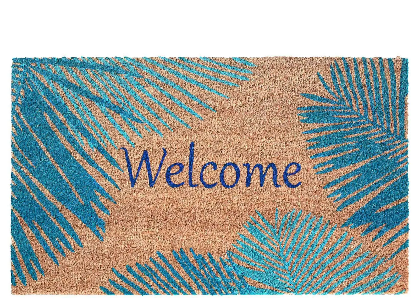 Liora Manne Natura Palm Border Outdoor Mat in Blue by Trans-Ocean Import Co Inc