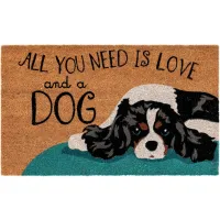 Liora Manne Natura Love And A Dog Outdoor Mat in Natural by Trans-Ocean Import Co Inc