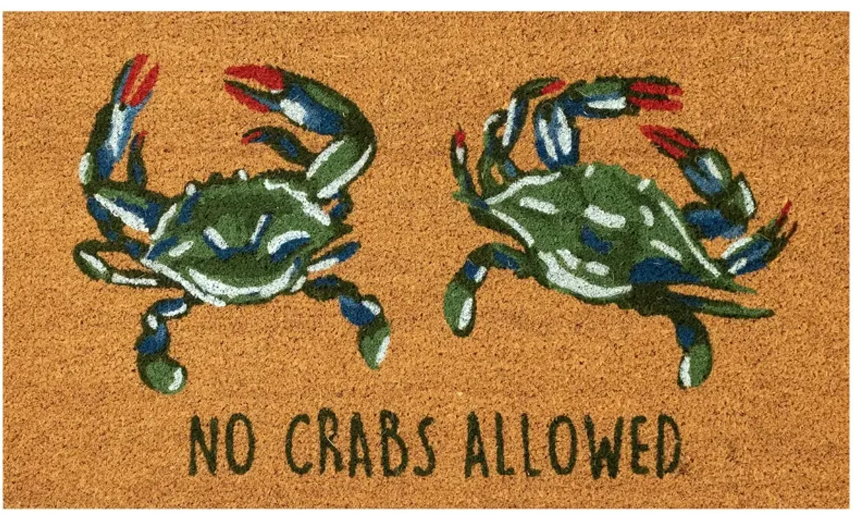 Liora Manne Natura No Crabs Allowed Outdoor Mat in Natural by Trans-Ocean Import Co Inc