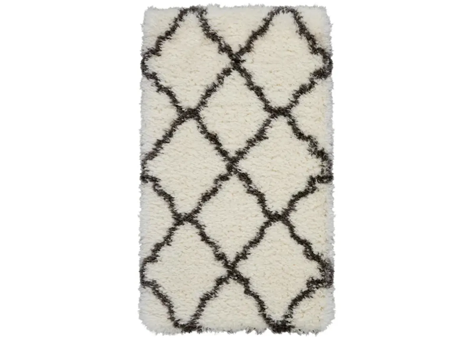 Ultra Plush Area Rug in Ivory/Charcoal by Nourison