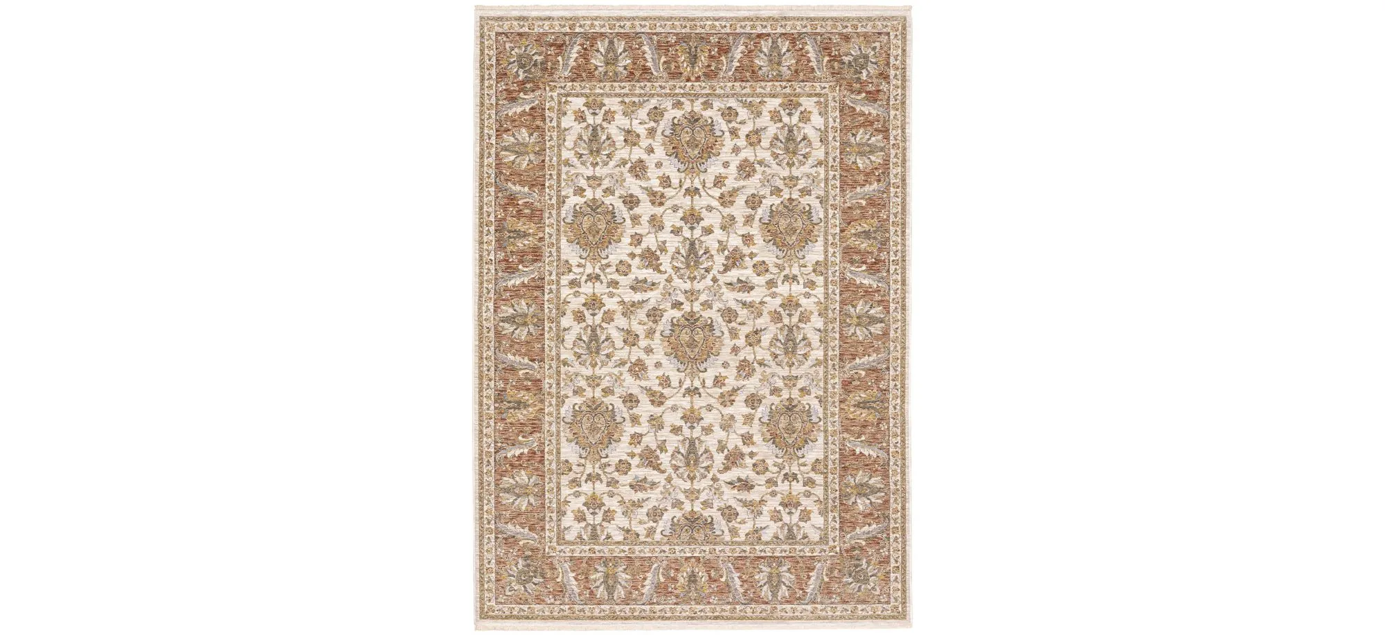 Utopia Area Rug in Ivory/Rust 5091Q by Bellanest