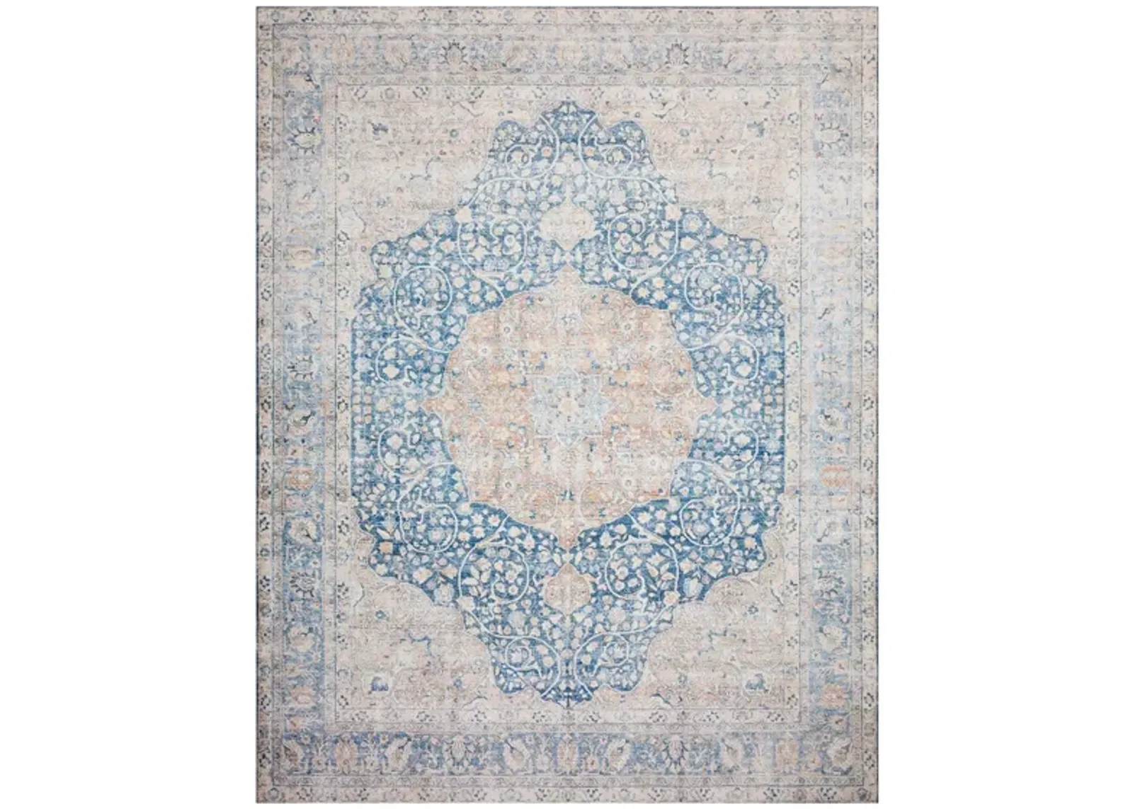 Layla Runner Rug in Blue/Tangerine by Loloi Rugs