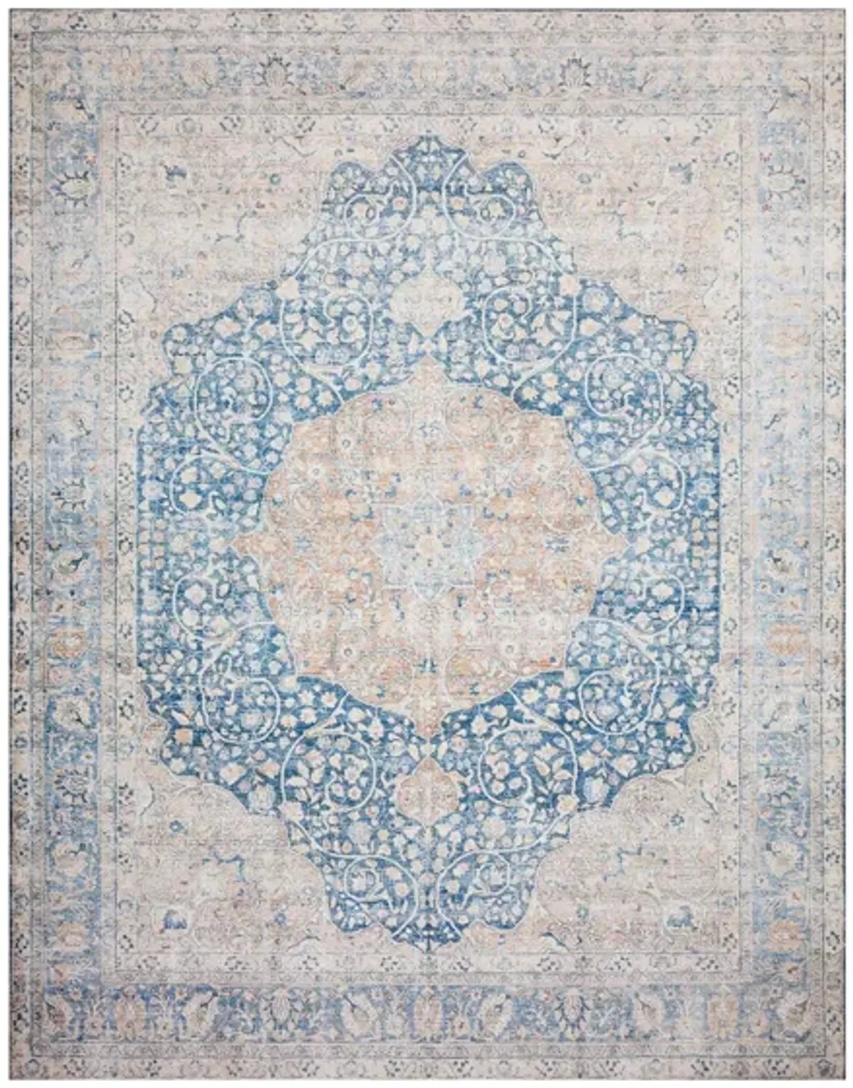 Layla Area Rug in Blue/Tangerine by Loloi Rugs