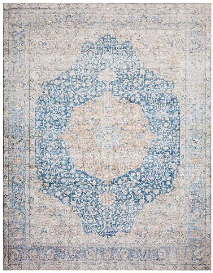 Layla Area Rug in Blue/Tangerine by Loloi Rugs