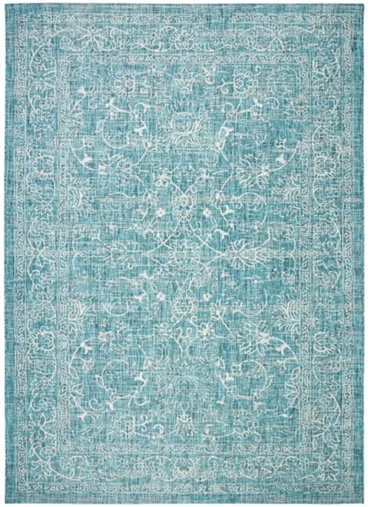 Courtyard Pacific Indoor/Outdoor Area Rug in Turquoise by Safavieh