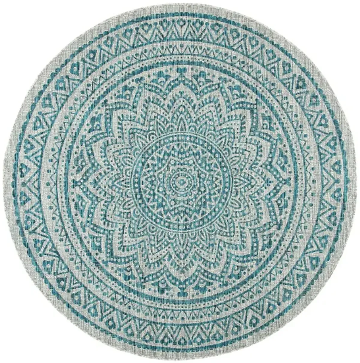 Courtyard Mandala Indoor/Outdoor Area Rug Round