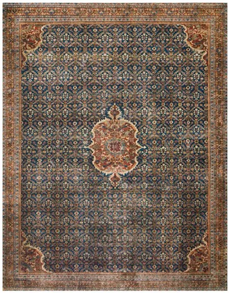 Layla Runner Rug in Cobalt Blue/Spice by Loloi Rugs