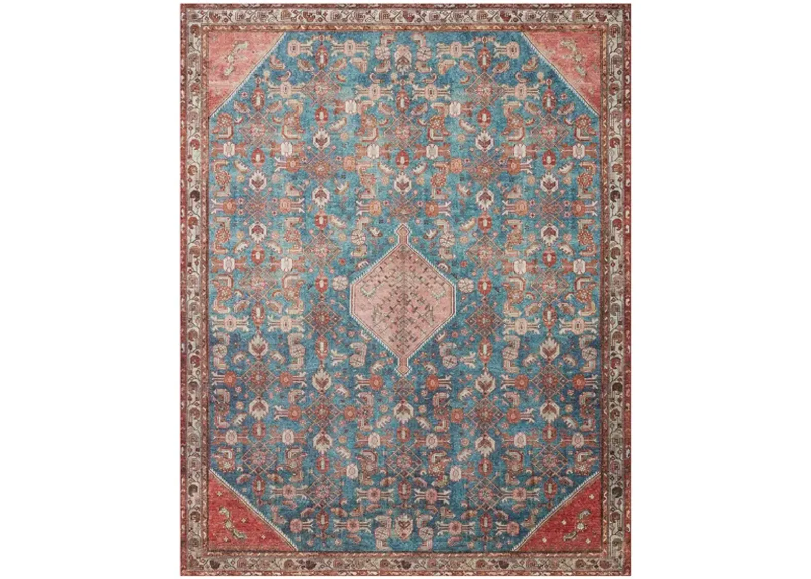 Layla Runner Rug in Marine/Clay by Loloi Rugs