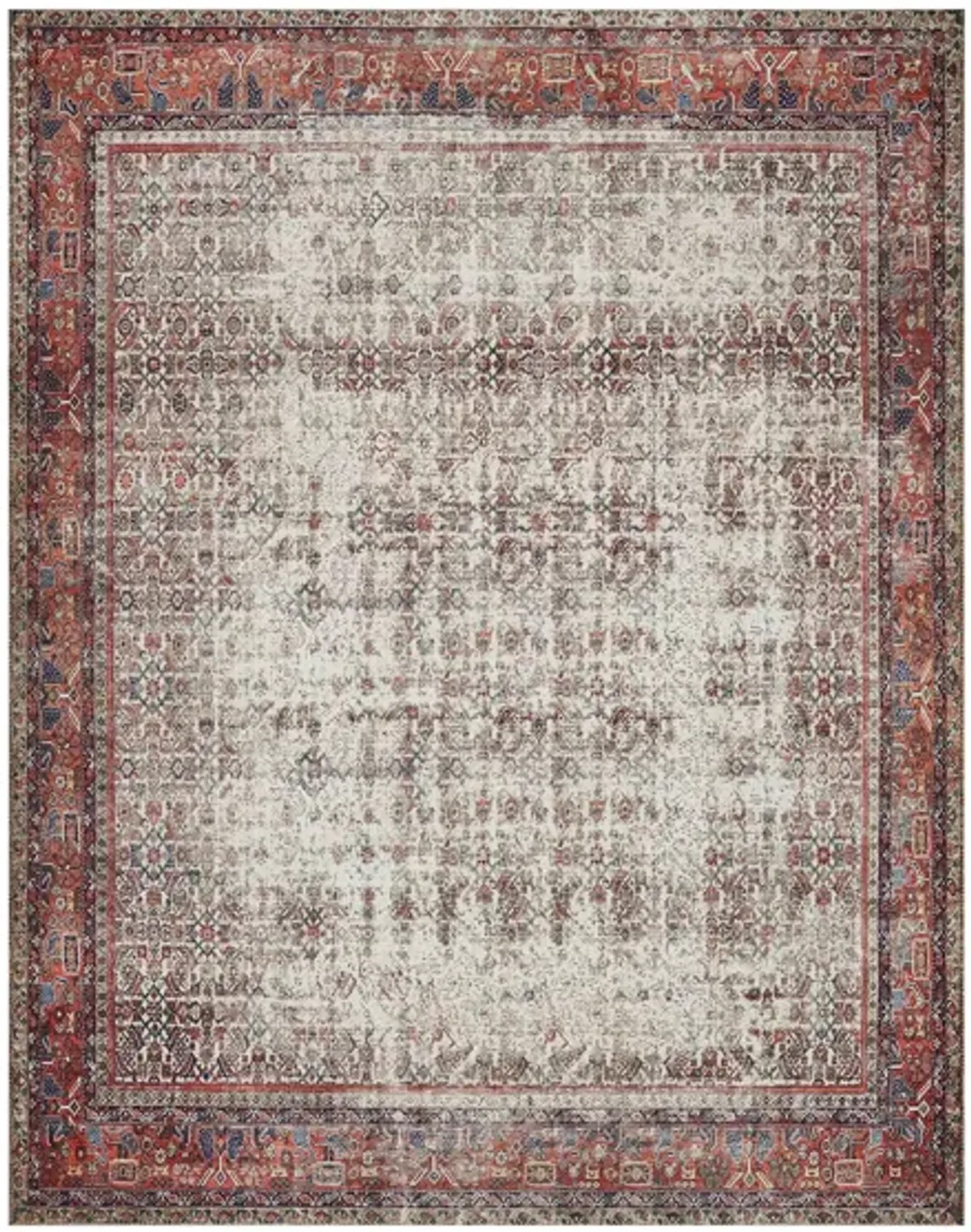 Layla Runner Rug in Ivory/Brick by Loloi Rugs