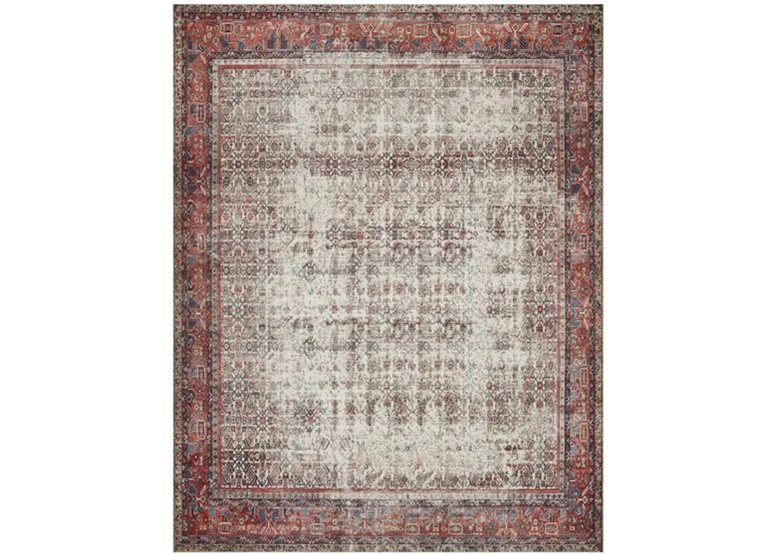 Layla Runner Rug in Ivory/Brick by Loloi Rugs