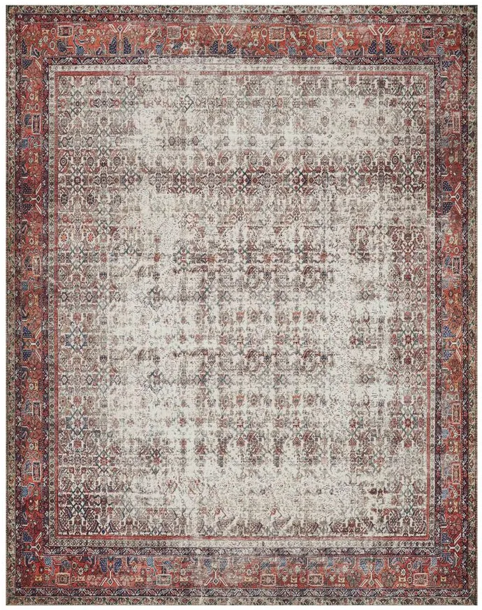 Layla Area Rug in Ivory/Brick by Loloi Rugs