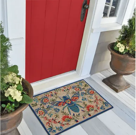 Frontporch Flora Bee Rug in Multi/natural by Trans-Ocean Import Co Inc