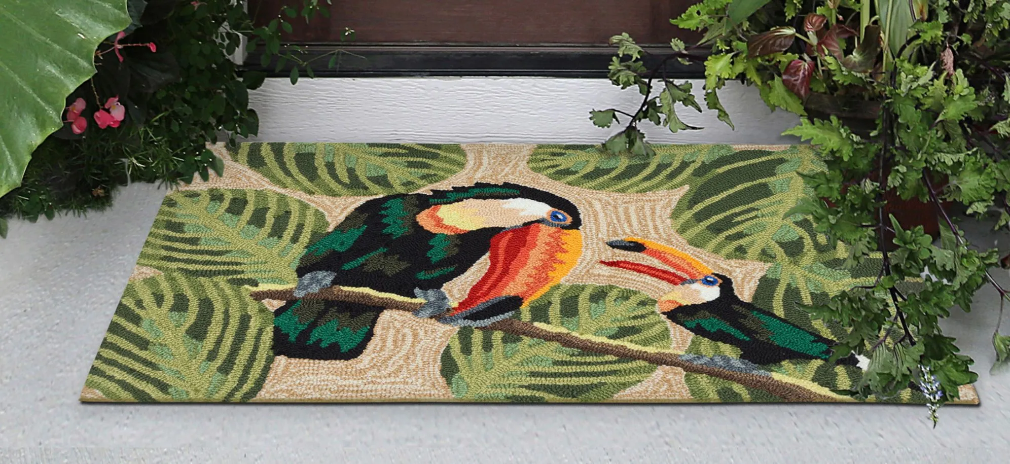 Frontporch Two Cute Toucans Rug in Neutral by Trans-Ocean Import Co Inc