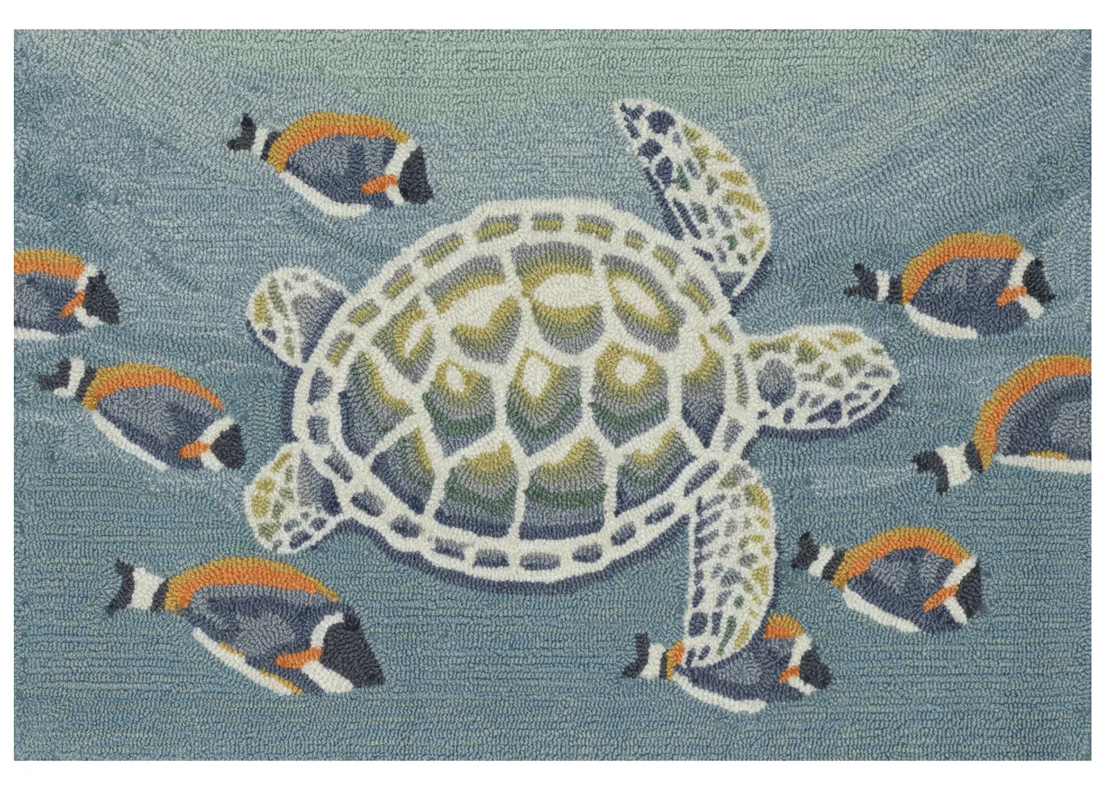 Frontporch Turtle And Fish Rug in Ocean by Trans-Ocean Import Co Inc