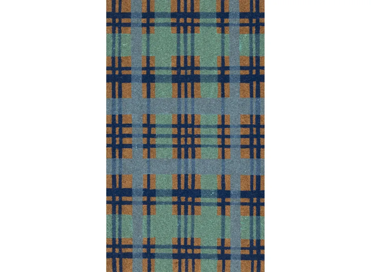 Natura Plaid Mat in Blue by Trans-Ocean Import Co Inc