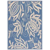 Courtyard Patterned Indoor/Outdoor Area Rug in Blue & Natural by Safavieh