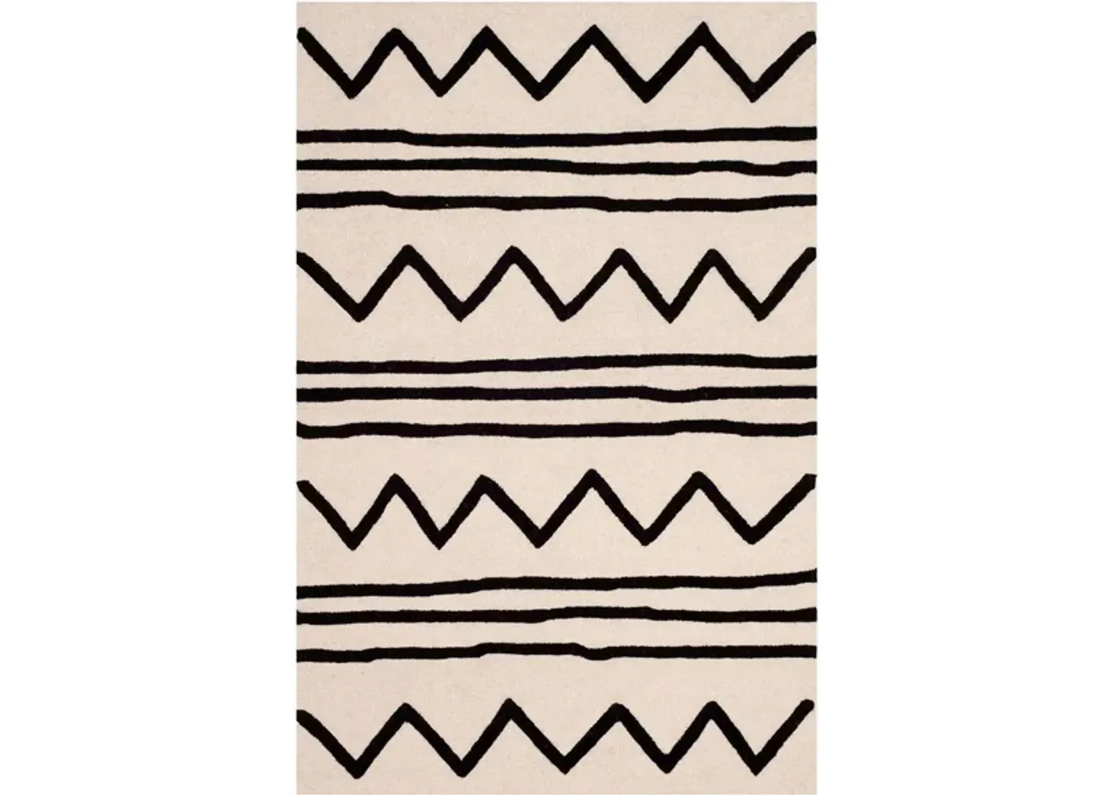 Zaiden Kid's Area Rug in Ivory & Black by Safavieh