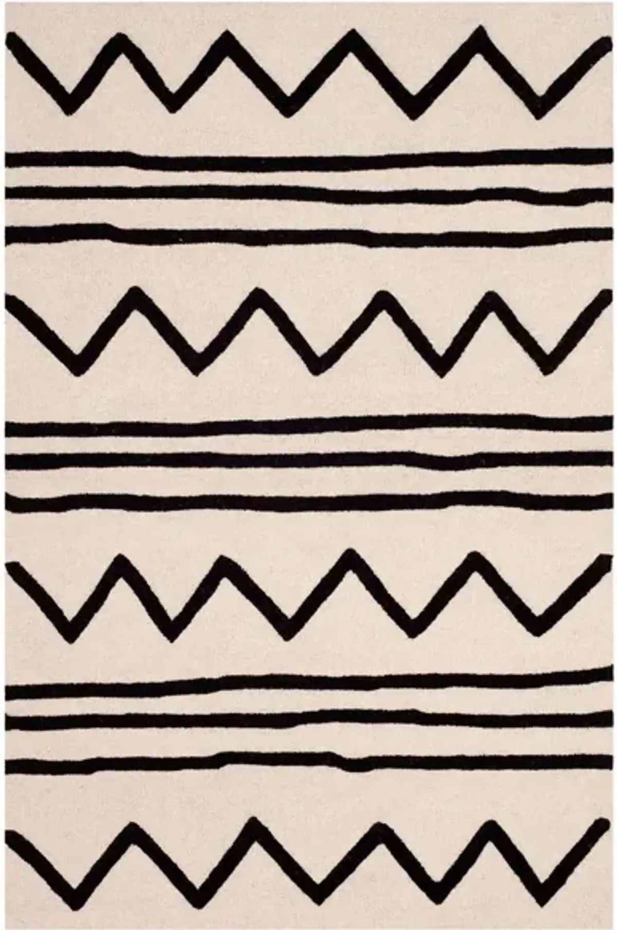 Zaiden Kid's Area Rug in Ivory & Black by Safavieh