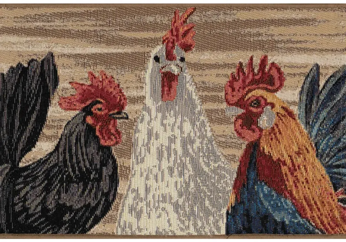 Esencia Three Roosters Mat in Natural by Trans-Ocean Import Co Inc