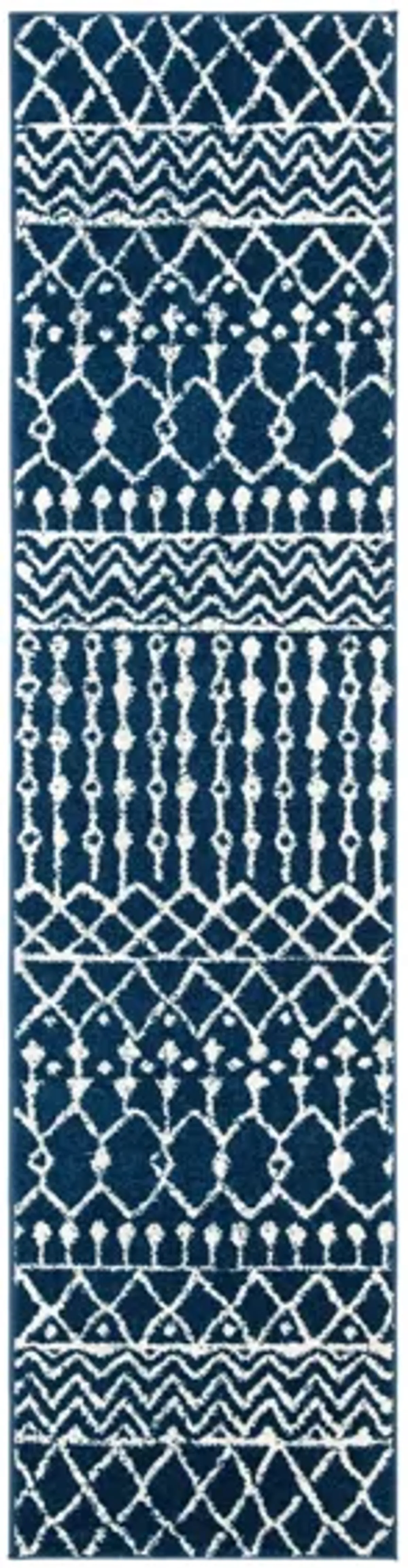 Tulum Runner Rug in Navy/Ivory by Safavieh