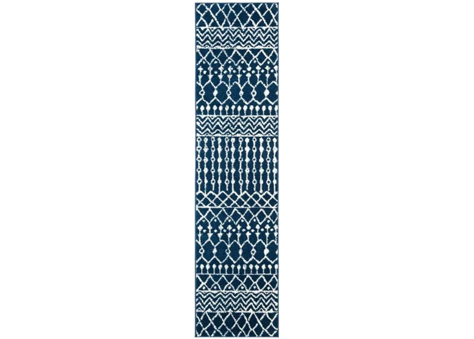 Tulum Runner Rug in Navy/Ivory by Safavieh