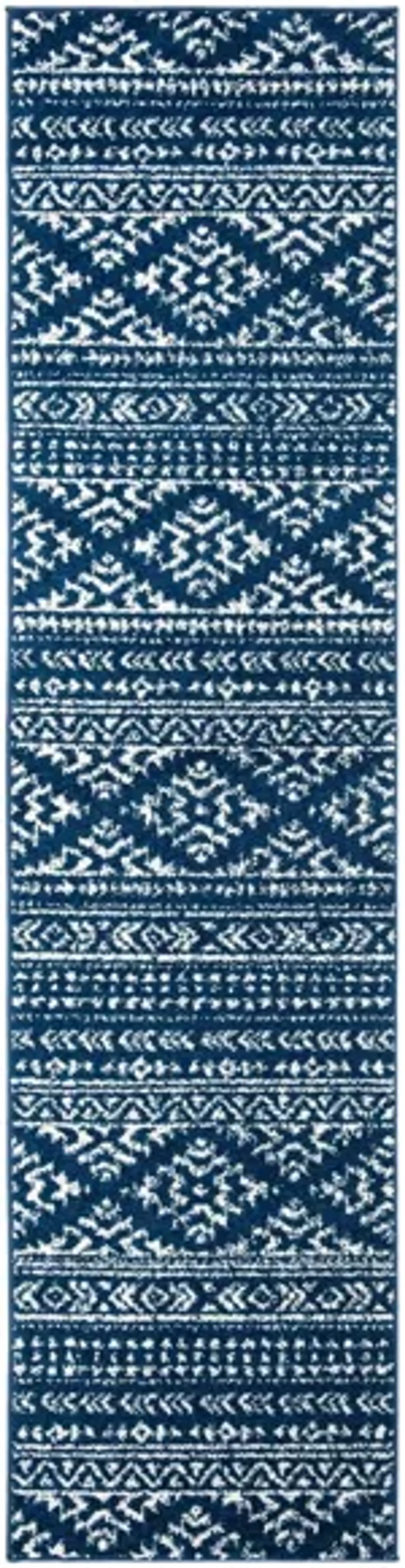 Tulum Runner Rug in Navy/Ivory by Safavieh