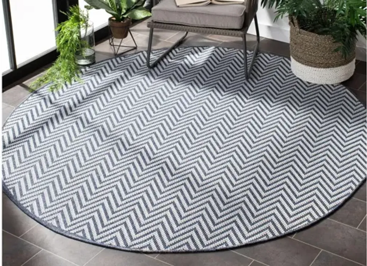 Bermuda Chevron Indoor/Outdoor Round Area Rug