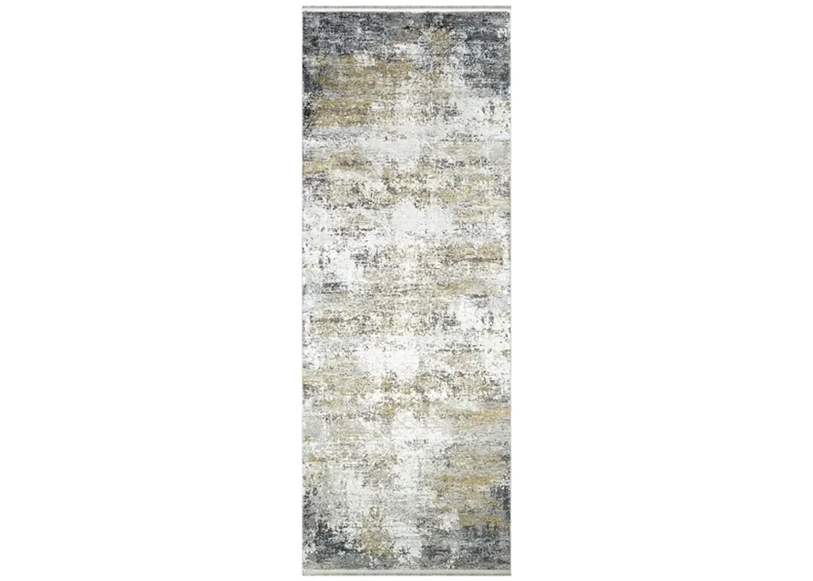 Solaris Distressed Rug in Medium Gray, Taupe, Bright Yellow, White by Surya