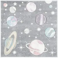 Carousel Planets Kids Area Rug in Gray & Lavender by Safavieh