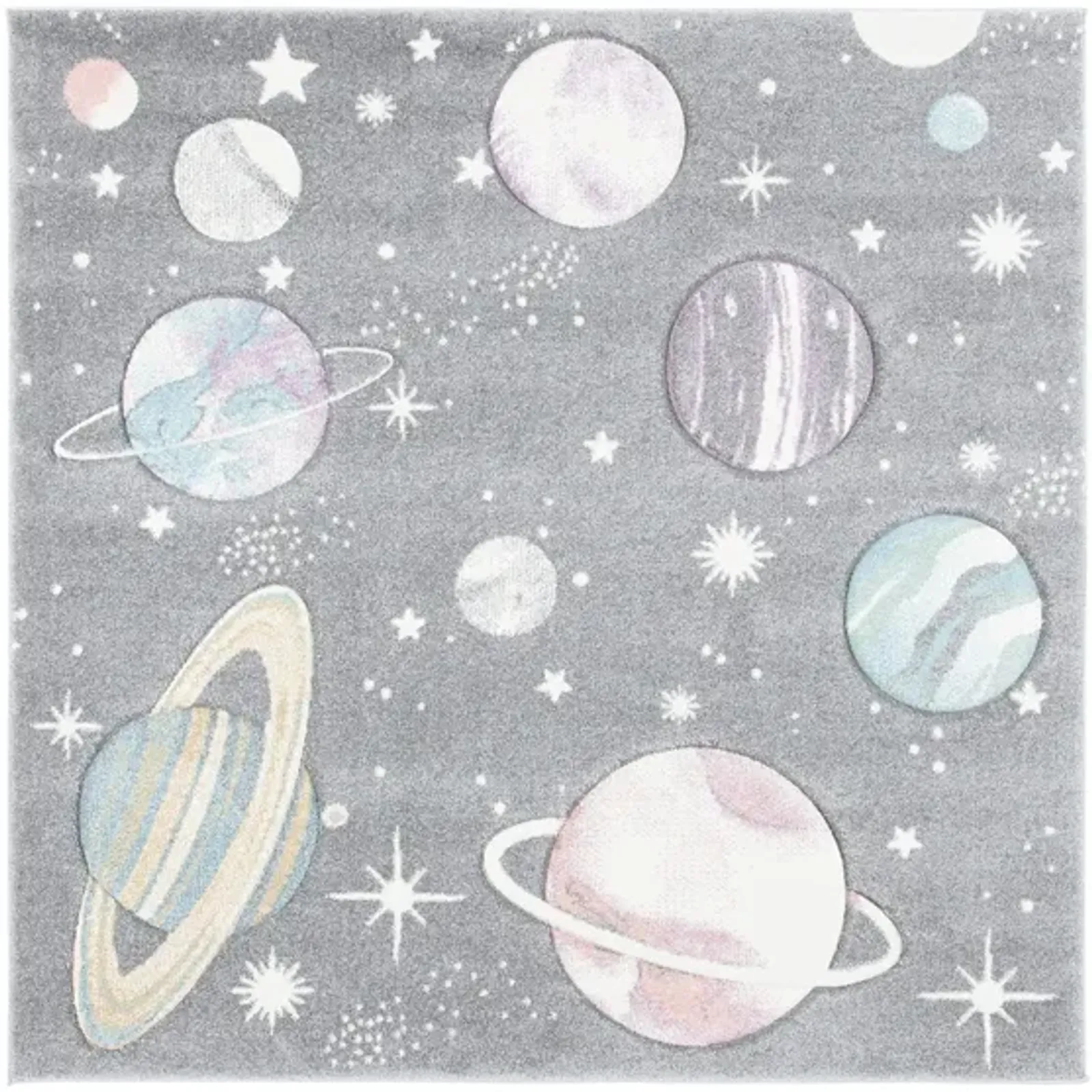 Carousel Planets Kids Area Rug